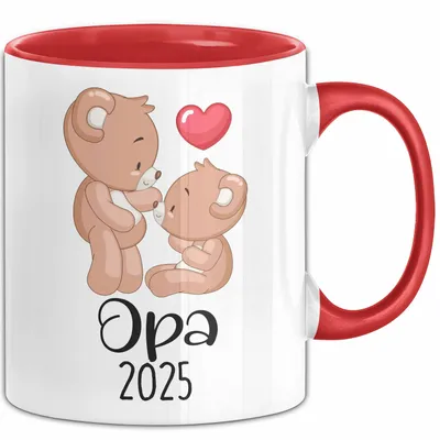 Produktbild von Trendation - Du Wirst Opa 2022 Tasse Geschenk Schwangerschaft Verkünden Großvater Überraschung Baby Kaffeetasse Opa (Rot)
