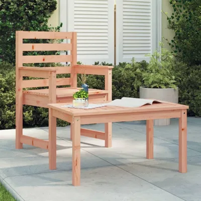 Immagine prodotto di Maison Exclusive - Tavolo da giardino, dimensioni 82,5 x 50,5 x 45 cm, in legno massello di douglasia
