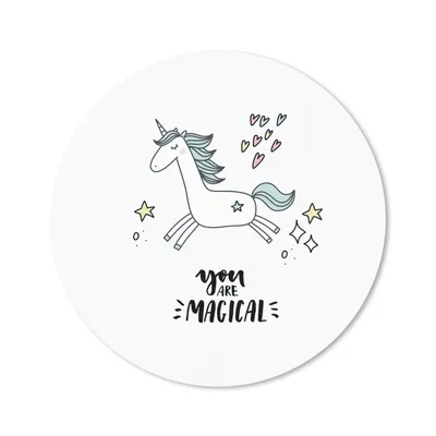 Produktbild von MuchoWow® Mauspad Mousepad Einhorn - Kinder - Zitate - Du bist magisch - Mädchen 30x30 cm - Mousepads - Maus Mat - Pad - Mausunterlage - Tischunterlage - Schreibtischmatten