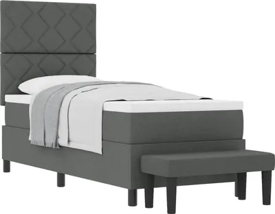 Immagine prodotto di vidaXL Letto a molle con testiera grigio scuro 80 x 200 cm in tessuto