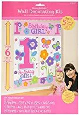 Image de Décoration d'anniversaire pour le premier anniversaire de la fille, 5 pcs.