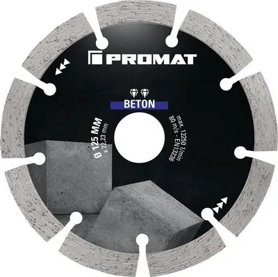 Produktbild von Diamanttrennscheibe BETON 125 mm Bohrung 22,23 mm Segmentbreite 33,8 mm Segmenthhe 10 mm Segmentstrke 1,9 mm