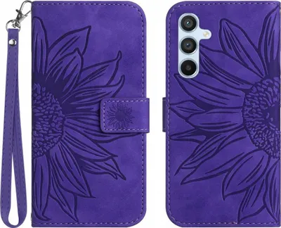 Produktbild von Samsung Galaxy A17 Hülle - Coverup Sonnenblume Klapphülle mit Schlüsselband - Violett
