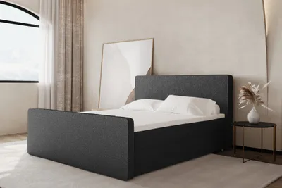 Produktbild von Boxspringbett Schlafzimmerbett CELES 180x220cm Stoff Ascot Graphit