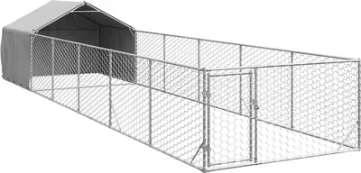 Image de Niche d'extérieur pour chien enclos 8x2x1,5 m acier galvanisé