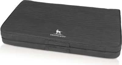 Produktbild von Faltbare Reisematte orthopädisch Roanoke aus lasergenähtem Kunstleder 140 x 120 cm schwarz