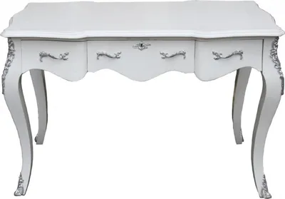 Image de Casa Padrino Luxus Barock Console Table Blanc/Argent 120 x 80 x 58 cm - Bureau Femme - Secrétaire Meubles de Luxe