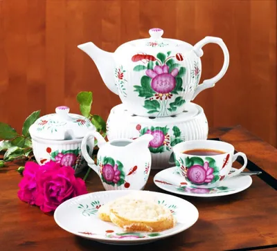 Produktbild von Teeservice 'Friesische Rose' 22tlg für 6 Personen Teetassen Teeset Set Porzellan