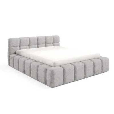 Produktbild von Dekori Polsterbett 160x200 NUBO PREMIUM Wolkenbett mit Bettkasten, Chenille Stoff - Grau (Perfect Harmony 80)