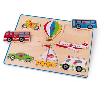 Zdjęcie produktu dla Bigjigs Toys Wkładane puzzle Pojazdy