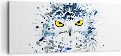 Produktbild von Bild auf Leinwand - Leinwandbild - Mode Design Eule Aquarell - 100x40cm - Wand Bild - Wanddeko - Leinwanddruck - Bilder - Kunstdruck - Wanddekoration - Leinwand bilder - Wandkunst - AB100x40-2838