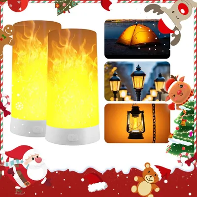 Image de Lampe LED à effet de flamme, lampe à flamme avec télécommande et minuterie