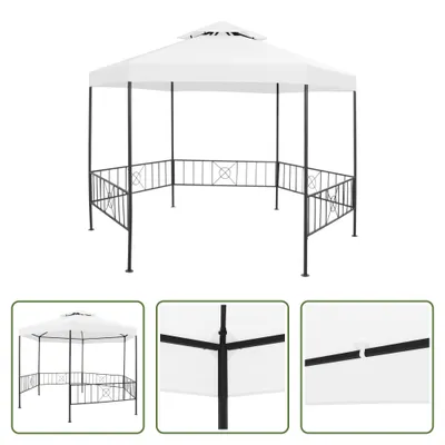Immagine prodotto di The Living Store gazebo da giardino 323x275x265 cm bianco 180 g/m²