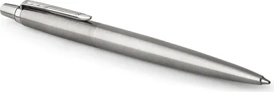 Produktbild von Parker Jotter Kugelschreiber | Edelstahl mit Chromzierteilen | Mittlere Spitze | Blaue Tinte | Geschenkbox