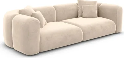 Produktbild von Samtstoff 4-Sitzer Couch Belio Creme