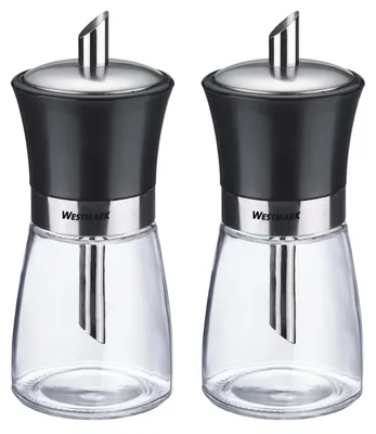 2er Set Zuckerdispenser 190 ml Glas/Edelstahl/Kunststoff