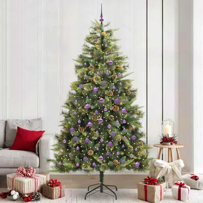 Immagine prodotto di Maison Exclusive - Albero di Natale artificiale pieghevole con pigne, altezza 240 cm