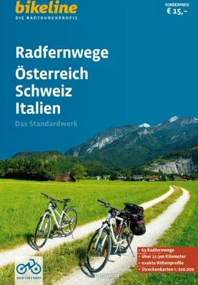 Produktbild von Radfernwege Österreich, Schweiz, Italien