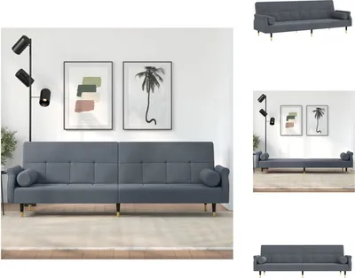 Produktbild von vidaXL Schlafsofa mit Kissen Dunkelgrau Samt -  Sofas