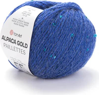 Produktbild von YarnArt Alpaca Glanzgarn: Weiches, glänzendes Garn mit Pailletten, Dunkelblau