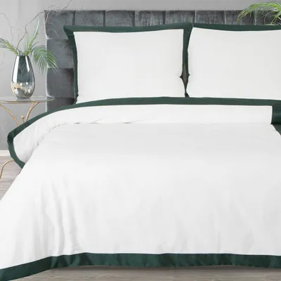 Produktbild von Eurofirany Bettwäschegarnitur Bettwäsche Satin  REINA25B 160x200 cm 3 TLG SET: mit 2 Kissenbezüge 70x80 cm weiß Z
