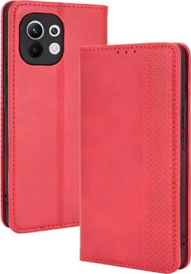 Produktbild von Xiaomi Mi 11 Hülle - Coverup Vintage Style Klapphülle - Rot
