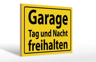 Produktbild von Holzschild Hinweis 30x20cm Garage Tag und Nacht freihalten