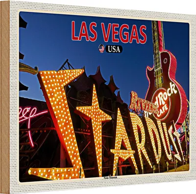 Produktbild von Holzschild Reise 30x20cm Las Vegas USA Neon Museum