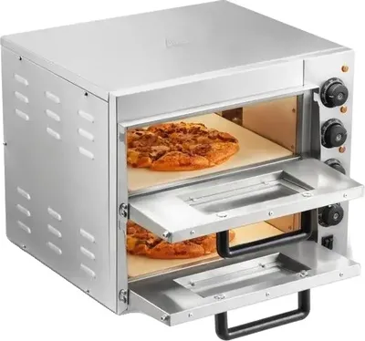 Obrázek produktu pro Elektrická pec na pizzu, nastavitelná regulace teploty, všestranné možnosti pečení, odolná nerezová ocel