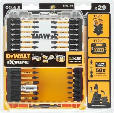 Zdjęcie produktu dla DeWALT DT70734T-QZ, 29 szt., T10, T15, T20, T25, T30