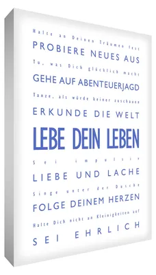 Zdjęcie produktu dla Little Helper LVLF128-04RG, obraz na płótnie "Feel Good", 30 x 20 cm, niebieski