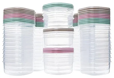 Produktbild von 48 Stück Plastik Lebensmittelbehälter 220ml - BPA-frei und Mikrowellengeeignet