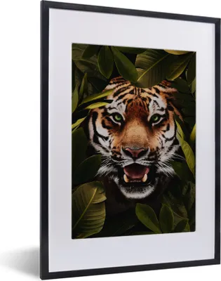 Produktbild von MuchoWow® MuchoWow® Gerahmtes Poster Tiger - Grün - Augen 30x40 cm - Poster mit zchwarzem Bilderrahmen - Wandposter Schlafzimmer