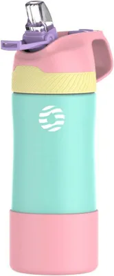 Produktbild von Famanu Trinkflasche für Kinder - BPA-frei & Isoliert - Kindertrinkflasche mit Strohhalm