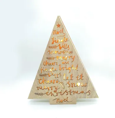 Immagine prodotto di ACA Lighting decorazione albero in legno 10 MINI LED a batteria (3xAA) WW IP20 34,5X5X40cm X061011213