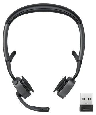 Productafbeelding van SHOKZ OpenMeet2 UC, Draadloos, Geschikt voor kantoor/callcenter, 77,9 g, Hoofdtelefoon met microfoon, Zwart