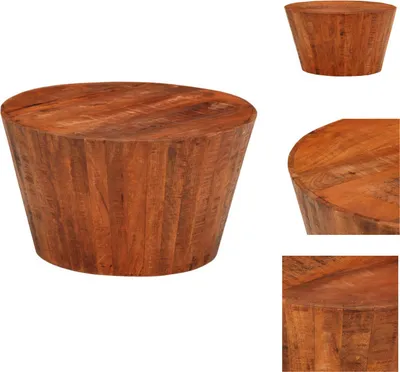 Zdjęcie produktu dla vidaXL Stolik kawowy Ø 52x30 cm z litego drewna mango - Stoliki kawowe