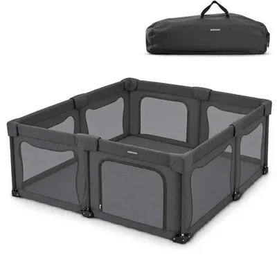 Immagine prodotto di Deryan Box pieghevole XL per bambini - Lettino da viaggio per bebé - Grigio