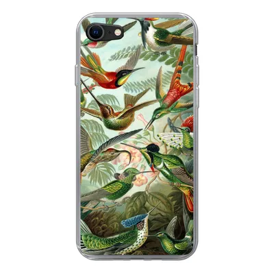 Produktbild von MuchoWow® Handyhülle Schutzhülle Hülle für iPhone SE 2020 Trochilidae - Alte Meister - Kunst Silikon Softcase Handy Hülle - Kartenbesitzer