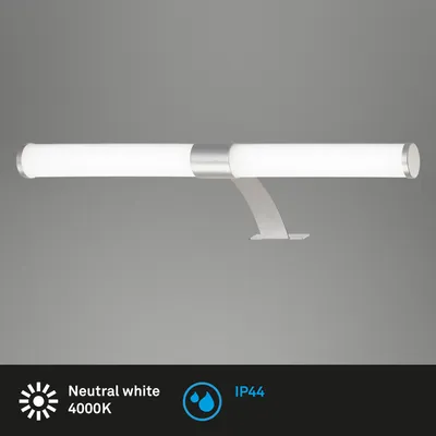 Immagine prodotto di BRILONER - Lampada LED a specchio per bagno, lampada a specchio 2 in 1, lampada da mobile, lampada da parete, IP44, colore della luce bianco neutro, 6W, cromo opaco, 40 cm.