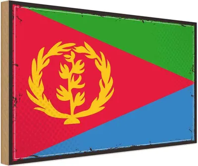 Produktbild von vianmo Holzschild 30x40 cm Eritreas Retro Eritrea Flagge Fahne Wappen