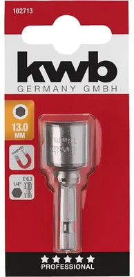 Obrázok produktu pre kwb 102713, Šesťhranná hlavica, 25,4 / 4 mm (1 / 4"), Oceľ, 110 mm