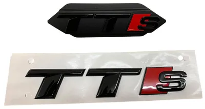 Original Audi TTS Kühlergrill + Heck Schriftzug Emblem Logo Schwarz Black TT in der Farbe Schwarz von Volkswagen AG