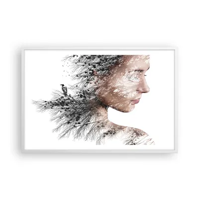 Produktbild von Gerahmtes Poster - Weißer Rahmen - Frau doppelt Belichtung - 91,5x61 cm - Wand Bild - Wanddeko - Wandbilder - Kunstposter - Wandposter - Bilderrahmen - Bilder - Kunstdruck - Wandbild - P2WAA91x61-4338