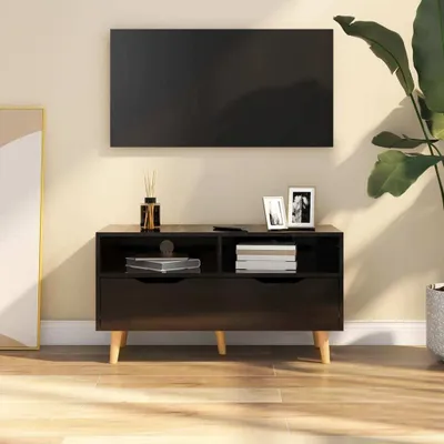 Produktbild von The Living Store TV-Schrank Hochglanz-Schwarz 90x40x48,5 cm Holzwerkstoff