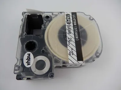 Produktbild von vhbw Schriftband-Kassette Ersatz für KingJim ST24KW für Etiketten-Drucker 8m x 24mm Schwarz auf Transparent