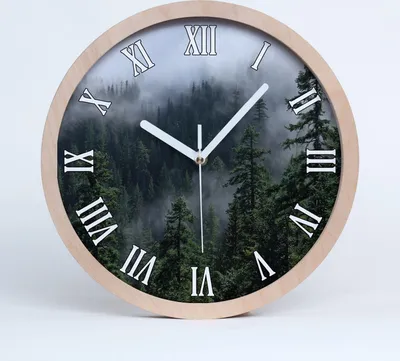 Produktbild von Holzuhr 30fi cm wanduhr - weiße Spitzen - Waldnebel
