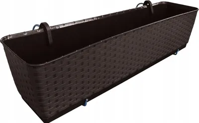 Produktbild von Ratolla Case Balkonkasten mit Aufhängung Blumenkasten Blumentopf mit Haken Pflanzkasten für Innen- und Außenbereich Rechteckig Kunststoff (590x154x142mm, Umbra)