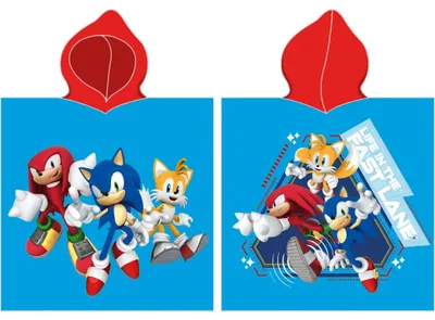Imagen del producto de Poncho con capucha, diseño Super Sonic, tipo toalla