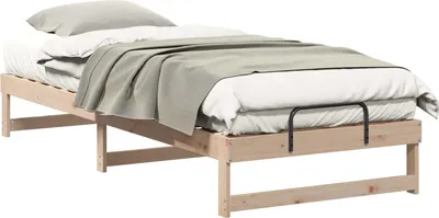 Image de vidaXL Cadre de lit Marron 90 x 220 cm Pin massif